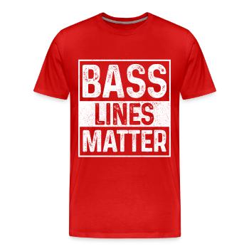Bass Lines Matte Bassist DnB Funny - Men's Premium Organic T-Shirt - red - Front - Damien (186cm)