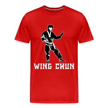Wing Chun - T-shirt bio Premium Homme - rouge - Devant - Damien (186cm)