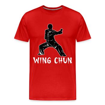 Wing Chun - T-shirt bio Premium Homme - rouge - Devant - Damien (186cm)