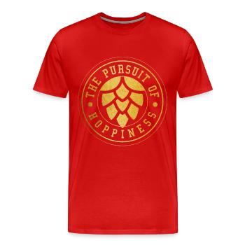 Bière artisanale maître brasseur houblon cadeau - T-shirt bio Premium Homme - rouge - Devant - Damien (186cm)