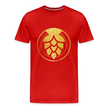 Bière artisanale maître brasseur houblon cadeau - T-shirt bio Premium Homme - rouge - Devant - Damien (186cm)