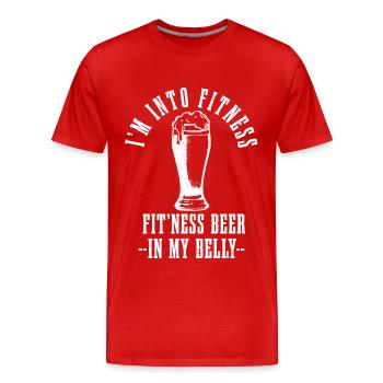 Bière artisanale maître brasseur houblon cadeau - T-shirt bio Premium Homme - rouge - Devant - Damien (186cm)