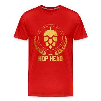 Bière artisanale maître brasseur houblon cadeau - T-shirt bio Premium Homme - rouge - Devant - Damien (186cm)