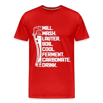 Bière artisanale maître brasseur houblon cadeau - T-shirt bio Premium Homme - rouge - Devant - Damien (186cm)