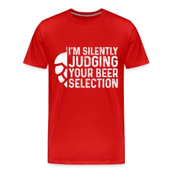 Bière artisanale maître brasseur houblon cadeau - T-shirt bio Premium Homme - rouge - Devant - Damien (186cm)