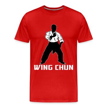 Wing Chun - T-shirt bio Premium Homme - rouge - Devant - Damien (186cm)