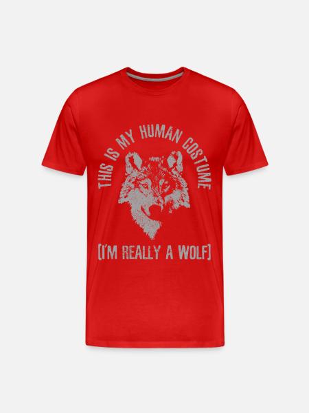 Wolf Kostüm Geschenk - Männer Premium Bio T-Shirt - Rot