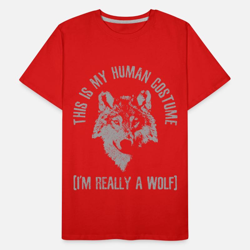 Wolf Kostüm Geschenk Männer Premium Bio T-Shirt