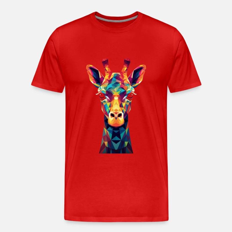 Giraffe Polygon Tier Geschenk - Männer Premium Bio T-Shirt - Rot