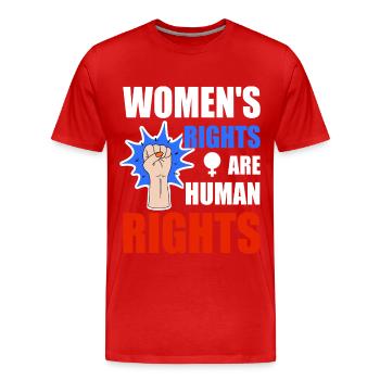 Les droits des femmes sont des droits humains - T-shirt bio Premium Homme - rouge - Devant - Damien (186cm)