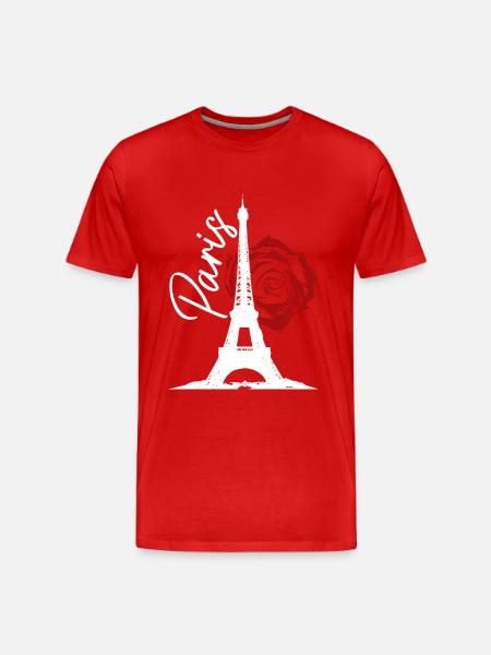 Paris France Eiffel Tower Souvenir - Men's Premium Organic T-Shirt - red