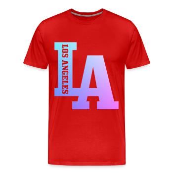 Los Angeles, Californie, Los Angeles - T-shirt bio Premium Homme - rouge - Devant - Damien (186cm)