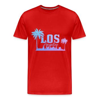 Los Angeles, Californie, Los Angeles - T-shirt bio Premium Homme - rouge - Devant - Damien (186cm)