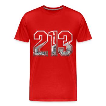 Los Angeles, Californie, Los Angeles - T-shirt bio Premium Homme - rouge - Devant - Damien (186cm)