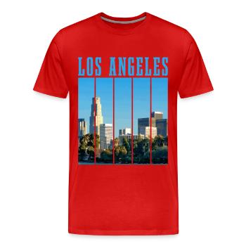 Los Angeles, Californie, Los Angeles - T-shirt bio Premium Homme - rouge - Devant - Damien (186cm)