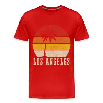 Los Angeles, Californie, Los Angeles - T-shirt bio Premium Homme - rouge - Devant - Damien (186cm)