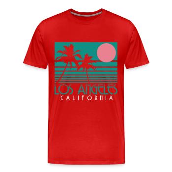 Los Angeles, Californie, Los Angeles - T-shirt bio Premium Homme - rouge - Devant - Damien (186cm)