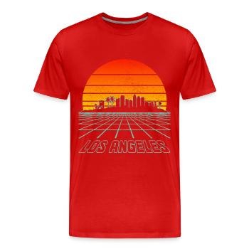 Los Angeles, Californie, Los Angeles - T-shirt bio Premium Homme - rouge - Devant - Damien (186cm)