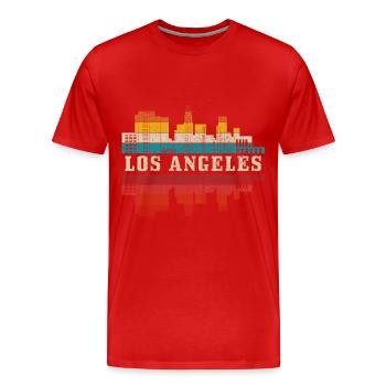 Los Angeles, Californie, Los Angeles - T-shirt bio Premium Homme - rouge - Devant - Damien (186cm)