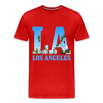 Los Angeles, Californie, Los Angeles - T-shirt bio Premium Homme - rouge - Devant - Damien (186cm)