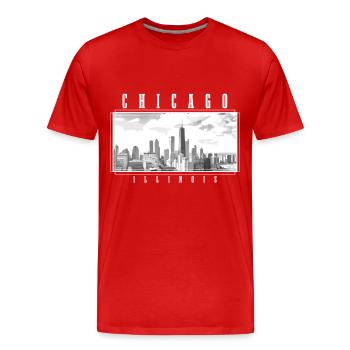 Chicago, Illinois - Männer Premium Bio T-Shirt - Rot - Vorne - Damien (186cm)