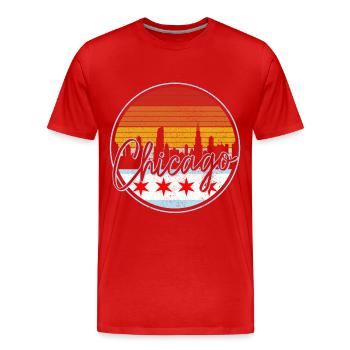 Chicago, Illinois - Männer Premium Bio T-Shirt - Rot - Vorne - Damien (186cm)