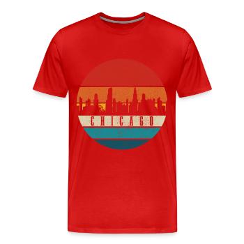 Chicago, Illinois - Männer Premium Bio T-Shirt - Rot - Vorne - Damien (186cm)
