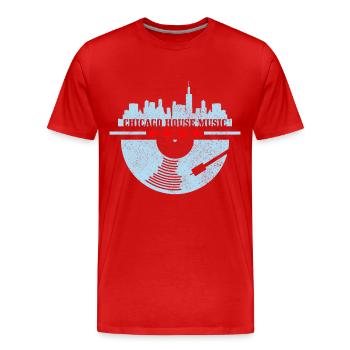 Chicago House Music, Illinois - T-shirt bio Premium Homme - rouge - Devant - Damien (186cm)