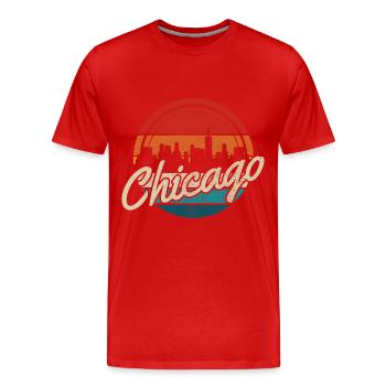 Chicago, Illinois - Männer Premium Bio T-Shirt - Rot - Vorne - Damien (186cm)