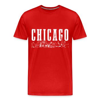 Chicago, Illinois - Männer Premium Bio T-Shirt - Rot - Vorne - Damien (186cm)