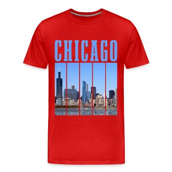 Chicago, Illinois - Männer Premium Bio T-Shirt - Rot - Vorne - Damien (186cm)