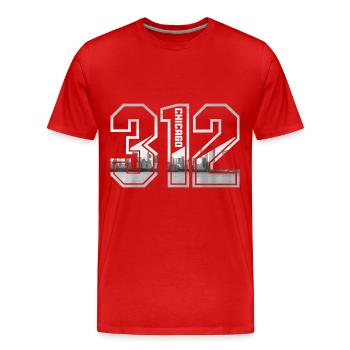 Chicago, Illinois - Männer Premium Bio T-Shirt - Rot - Vorne - Damien (186cm)
