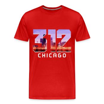 Chicago, Illinois - Männer Premium Bio T-Shirt - Rot - Vorne - Damien (186cm)