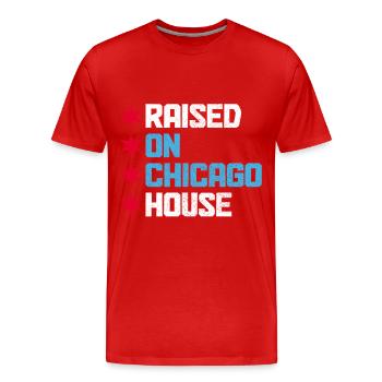 Chicago House Music, Illinois - T-shirt bio Premium Homme - rouge - Devant - Damien (186cm)