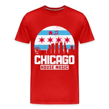 Chicago House Music, Illinois - T-shirt bio Premium Homme - rouge - Devant - Damien (186cm)
