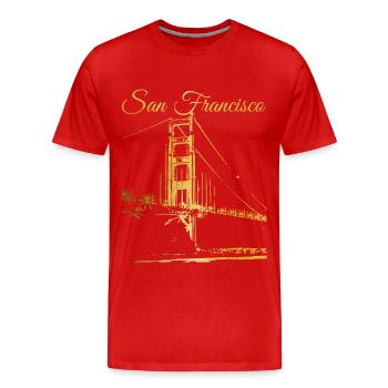 Souvenir de San Francisco en Californie - T-shirt bio Premium Homme - rouge - Devant - Damien (186cm)
