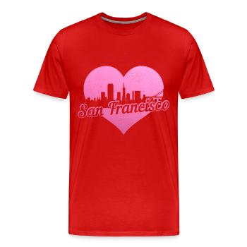 Souvenir de San Francisco en Californie - T-shirt bio Premium Homme - rouge - Devant - Damien (186cm)