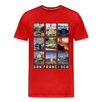 Souvenir de San Francisco en Californie - T-shirt bio Premium Homme - rouge - Devant - Damien (186cm)