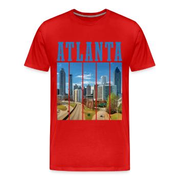 Atlanta Georgia - Männer Premium Bio T-Shirt - Rot - Vorne - Damien (186cm)