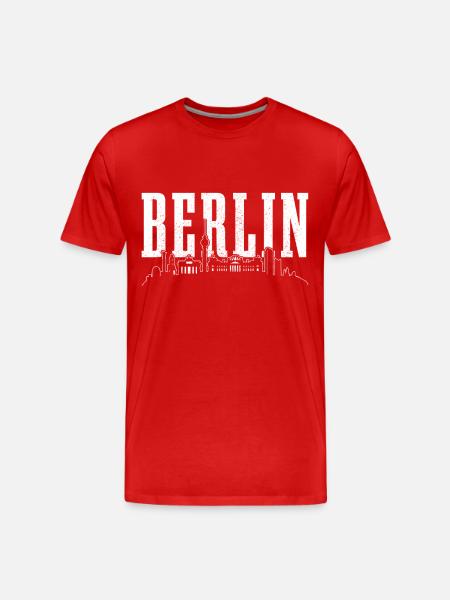 Berlin Skyline Germany - Men's Premium Organic T-Shirt - red