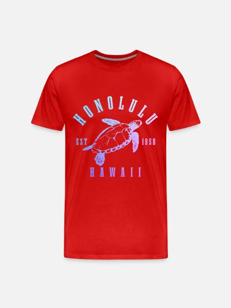 Honolulu Hawaii Aloha Souvenir - Men's Premium Organic T-Shirt - red