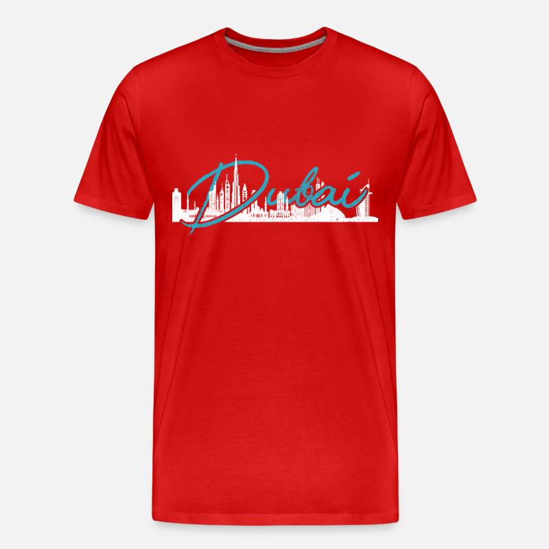 Dubai Skyline UAE Souvenir - Männer Premium Bio T-Shirt - Rot