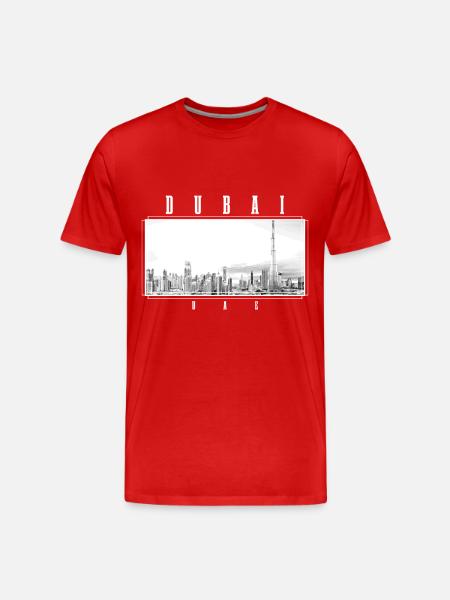 Dubai Skyline UAE Souvenir - Men's Premium Organic T-Shirt - red