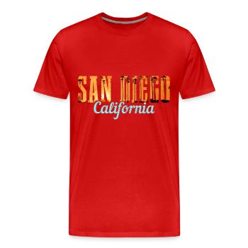 San Diego Kalifornien Vintage Souvenir - Männer Premium Bio T-Shirt - Rot - Vorne - Damien (186cm)