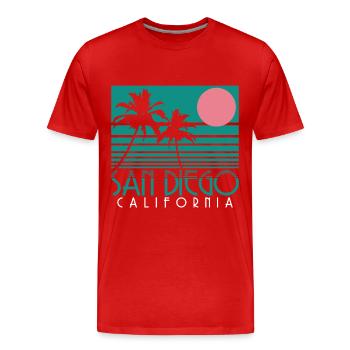 San Diego Kalifornien Vintage Souvenir - Männer Premium Bio T-Shirt - Rot - Vorne - Damien (186cm)