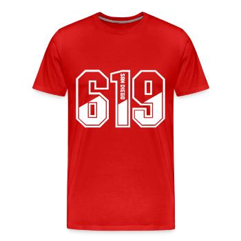 San Diego Kalifornien Vintage Souvenir - Männer Premium Bio T-Shirt - Rot - Vorne - Damien (186cm)