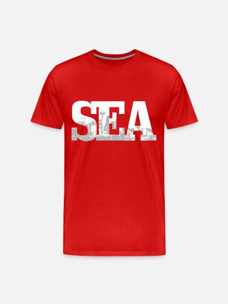 Seattle Washington Souvenir Gift - Men's Premium Organic T-Shirt - red