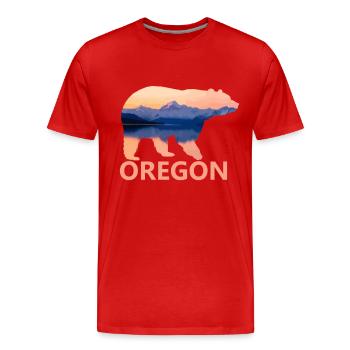 Oregon - Männer Premium Bio T-Shirt - Rot - Vorne - Damien (186cm)