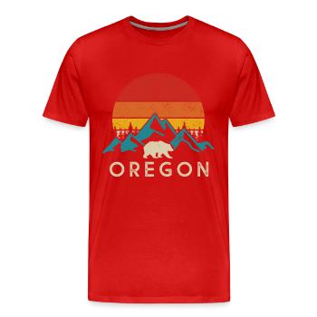 Oregon - Männer Premium Bio T-Shirt - Rot - Vorne - Damien (186cm)