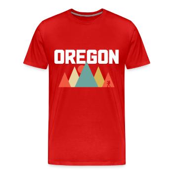 Oregon - Männer Premium Bio T-Shirt - Rot - Vorne - Damien (186cm)
